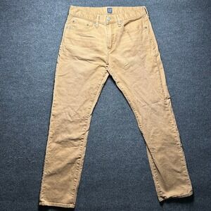 GAP Slim Fit Tan Corduroy Pants Mens Size 31x30 Casual Everyday Wear